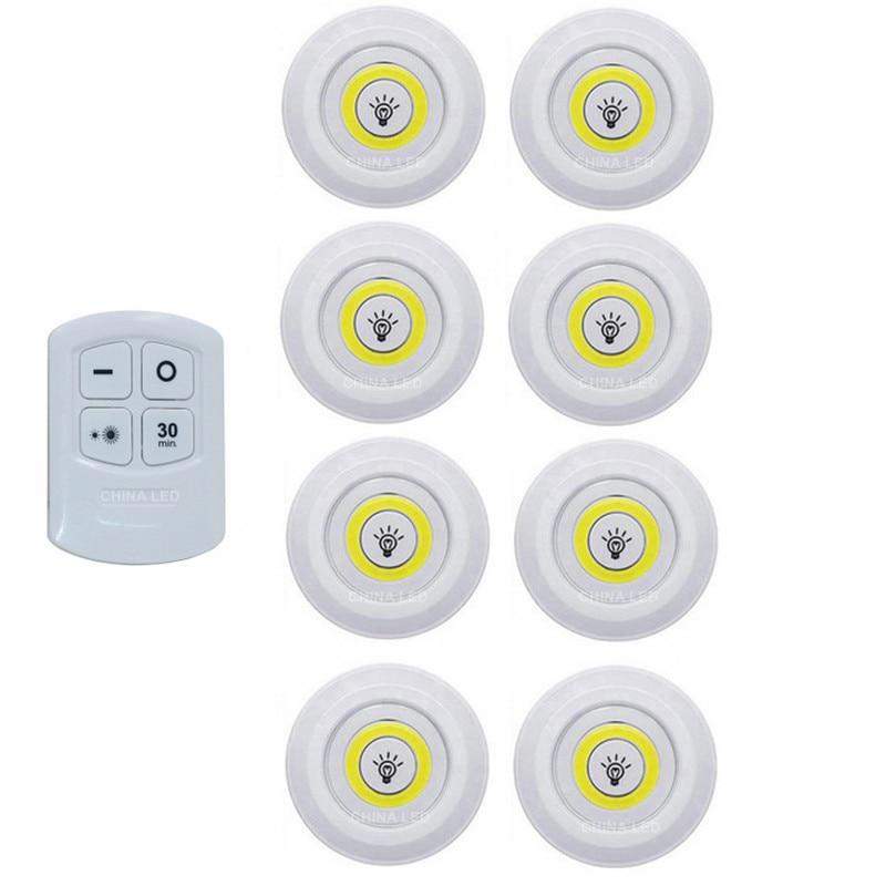 Lâmpada led para guarda-roupa, luz noturna com controle remoto ajustável