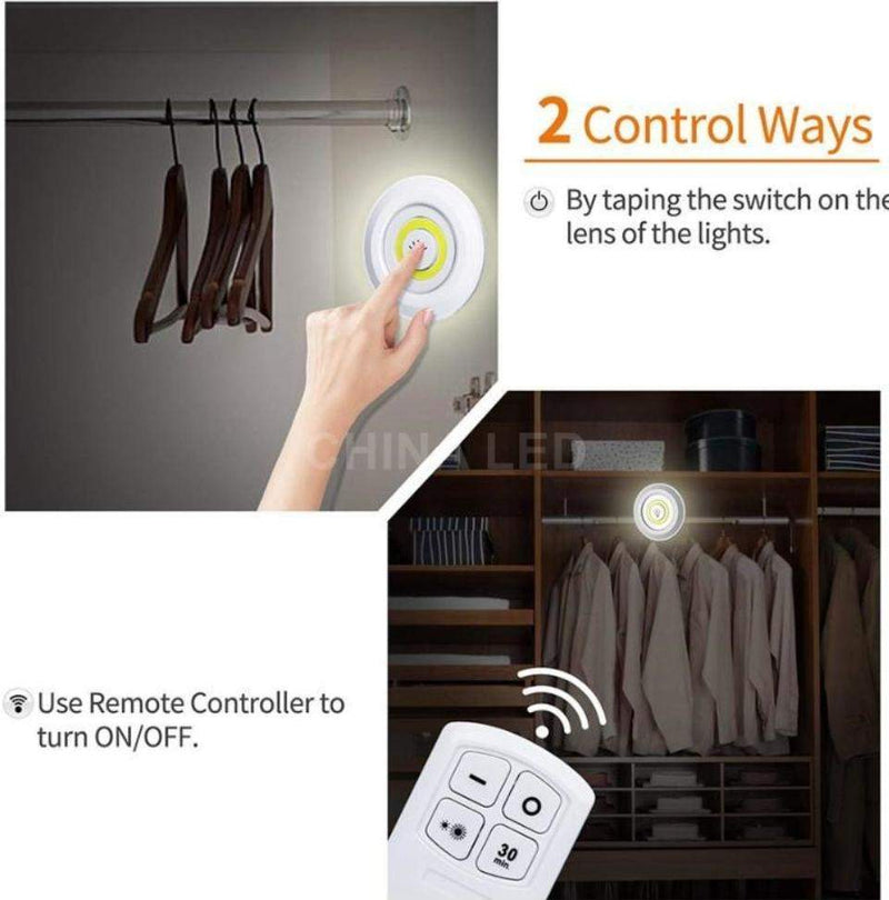 Lâmpada led para guarda-roupa, luz noturna com controle remoto ajustável